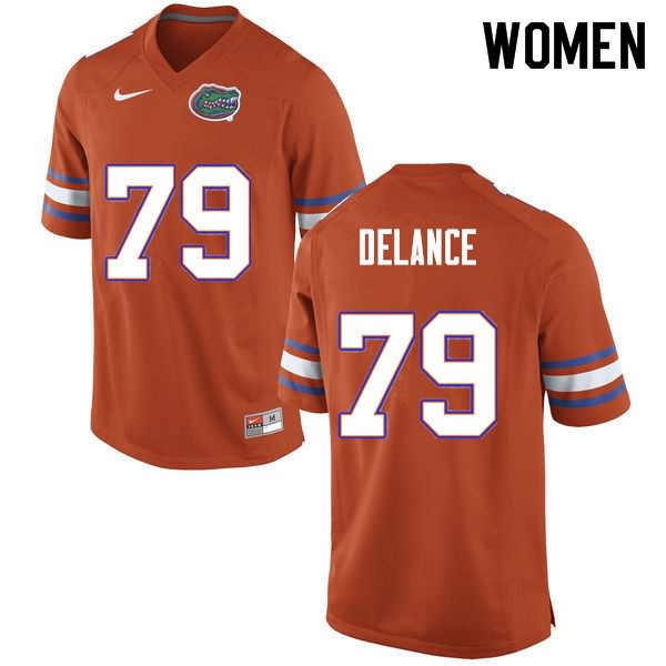 NCAA Florida Gators Jean DeLance Women's #79 Nike Orange Stitched Authentic College Football Jersey XSH0864ZZ